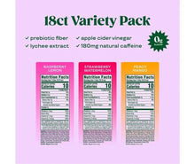 Bloom 18ct variety pack box listing flavors and nutrition facts on front