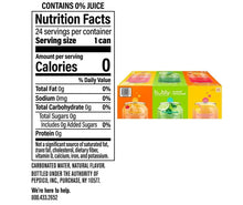 Nutrition facts label for sparkling water mocktail, 1 can serving size, 0 calories