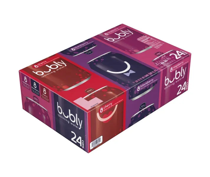 Bubly Sparkling Water, Variety Pack, 12 fl oz (24-pk)