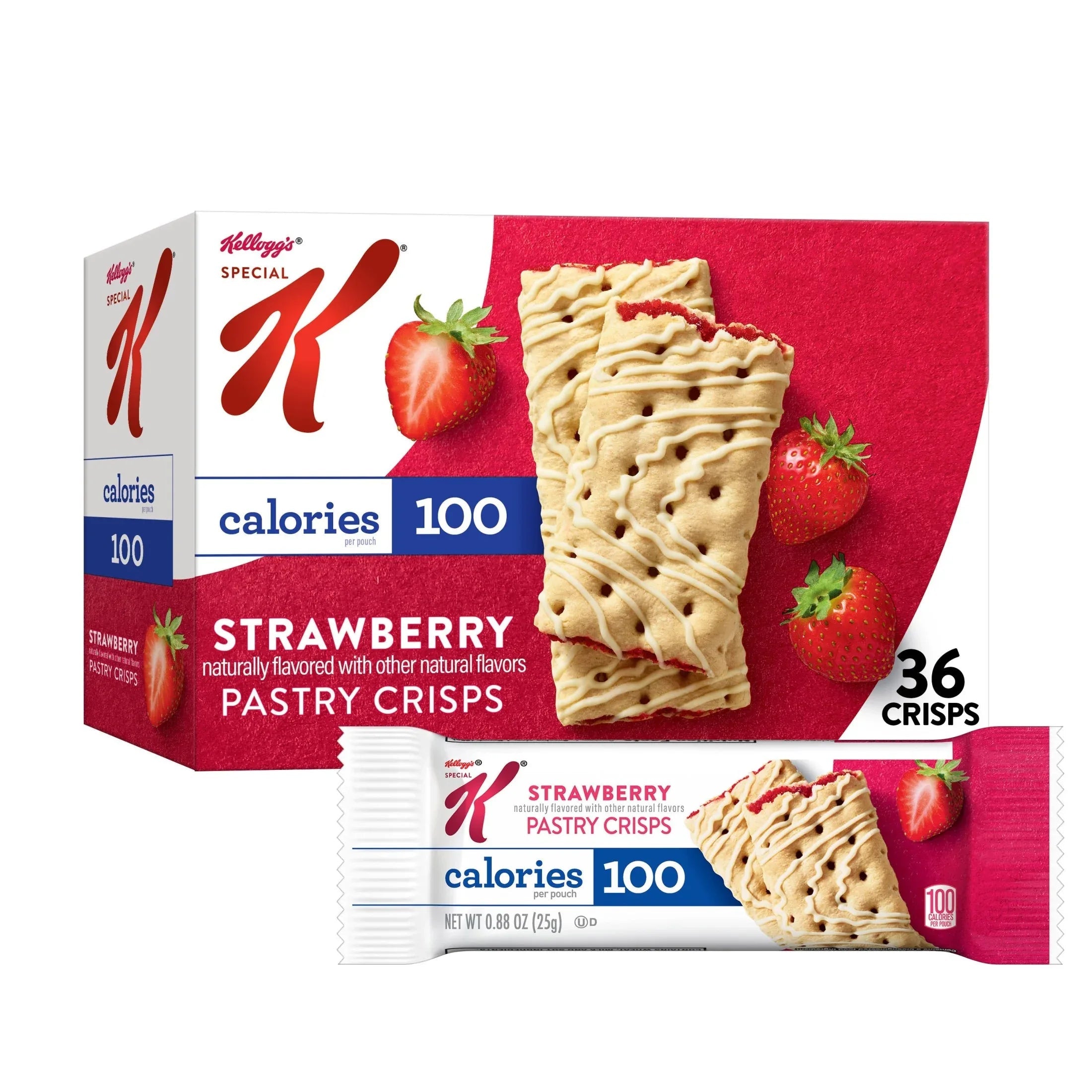 Special K Bar Strawberry Chewy Pastry Crisps, 100 Calories, 15.84 oz, 36 Count