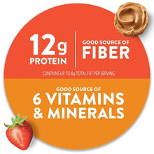 Protein bar label badge showing 12g protein and good source of fiber and vitamins