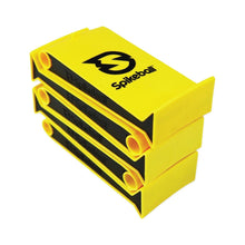 Yellow Spikeball kit box with black Spikeball branding panel