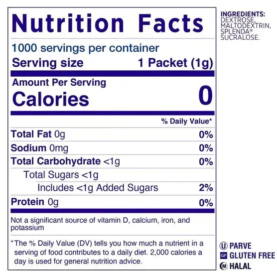 Splenda Zero Calorie Sweetener Packets, 1,000-count