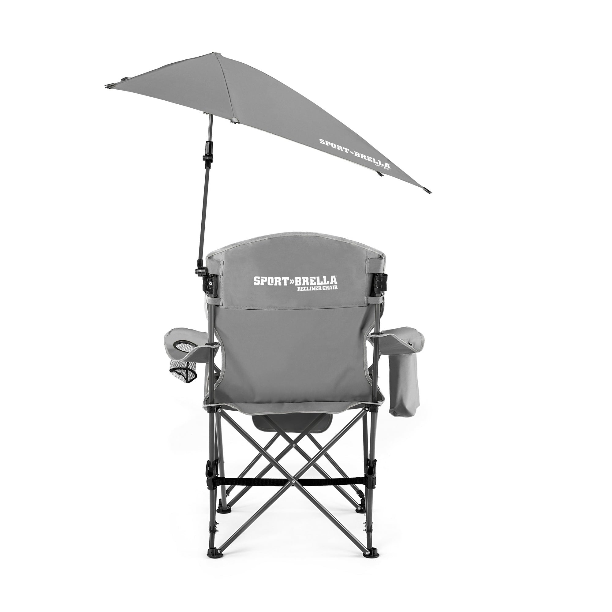 Sport-Brella Grey Camping Chair, with Clamp-On Sun Shade