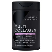 Sports Research Multi Collagen supplement bottle with front label, 180 capsules