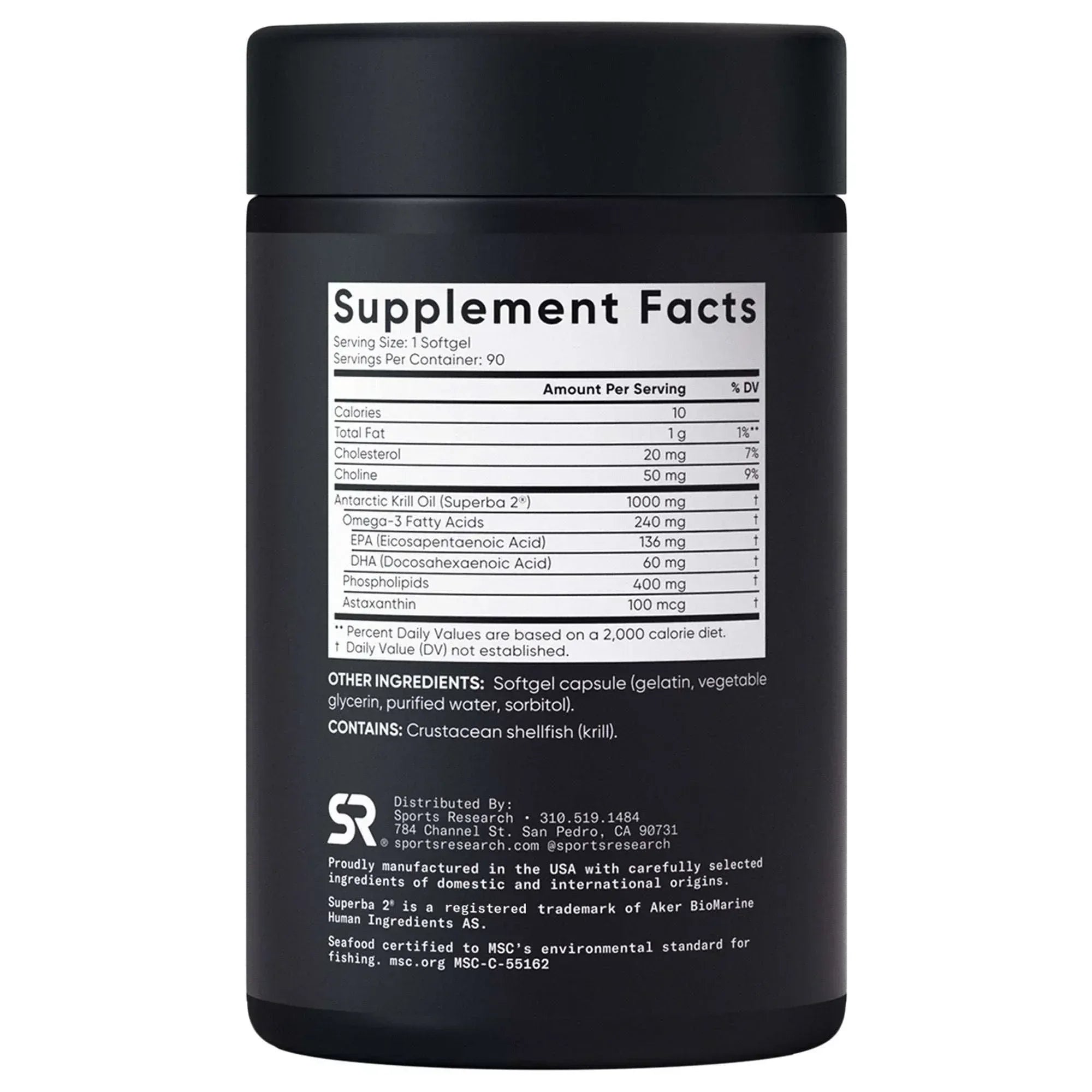 Sports Research Omega-3 Krill Oil Superba2 1000mg, 90ct Softgels