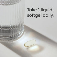 Omega-3 fish oil softgel, single daily liquid softgel concept