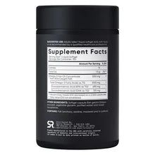 Omega-3 fish oil supplement bottle Supplement Facts panel with serving details