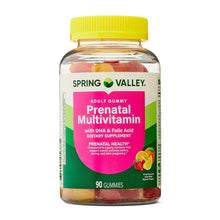 Prenatal multivitamin gummy bottle with DHA and folic acid, 90-count label