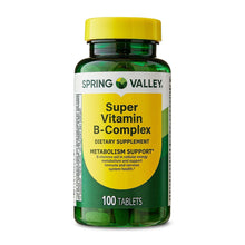 Spring Valley Super Vitamin B-Complex dietary supplement bottle, 100 tablets