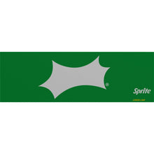 Lemon-lime soda carton panel with silver splash logo and small brand mark