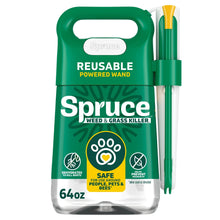 Reusable powered spray wand with 64 oz weed and grass killer jug