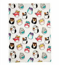 Cute animal character print throw blanket with colorful faces