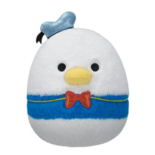 Donald Duck FuzzAMallow plush with blue bow tie and blue hat, white fuzzy body