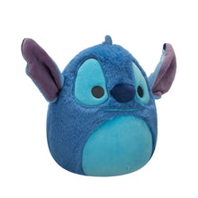 Blue Stitch-style plush with teal face details, purple ears, dark nose, and round embroidered eyes