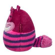 Cheshire Cat plush in magenta with purple-and-pink striped body and arm