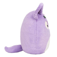 Lavender fennec fox plush in side view, long ears and small tail