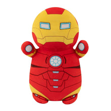 Iron Man HugMees plush toy front view, red-and-yellow suit with blue chest core