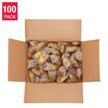 100-pack madeleine sponge cakes in open cardboard box with wrapped pieces