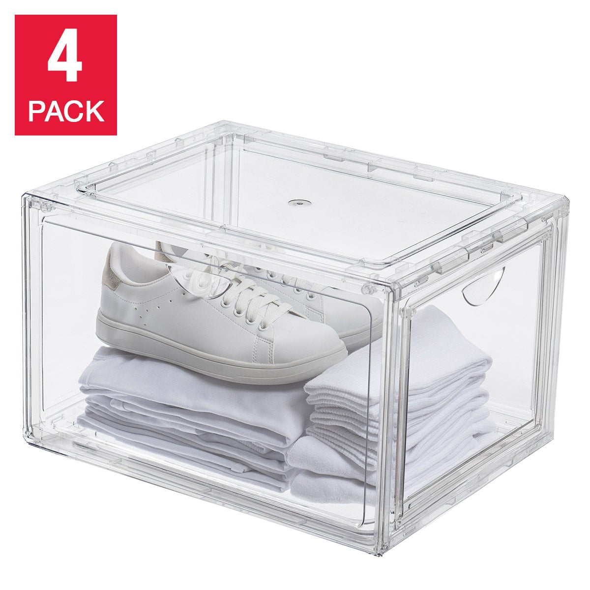 Stackable Shoebox & Organizer, 4-pack