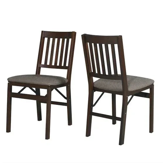 Stakmore Wood Upholstered Folding Chair, 2-pack