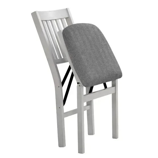 Stakmore Wood Upholstered Folding Chair, 2-pack