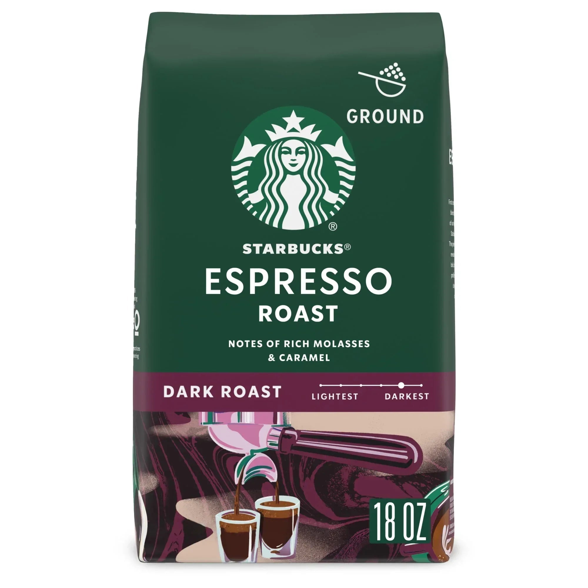 Starbucks Breakfast Blend, Ground Coffee, Medium Roast Hot or Iced Coffee, 18 oz