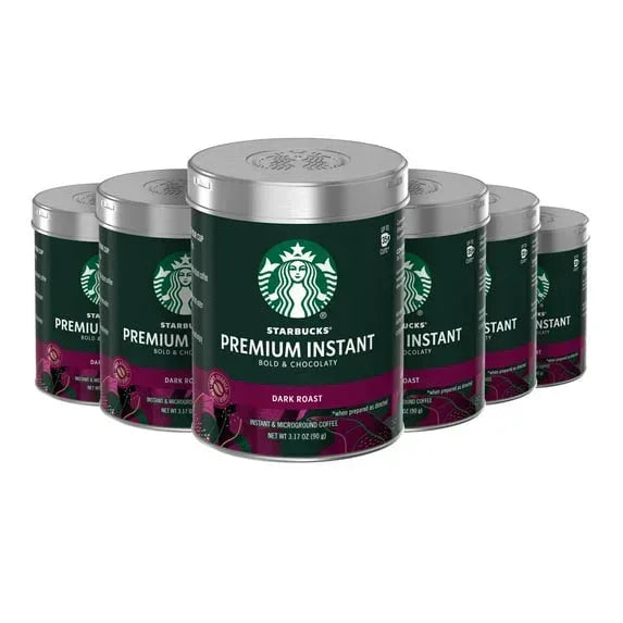 Starbucks Premium Instant Coffee, Dark Roast Coffee, Arabica Beans, 3.17 oz