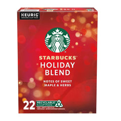 Starbucks Holiday Blend, Medium Roast Coffee, Keurig K-Cup Coffee Pods, 22 Count - USA MEGA SHOP