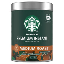 Starbucks premium instant coffee can, medium roast, 3.17 oz, green label
