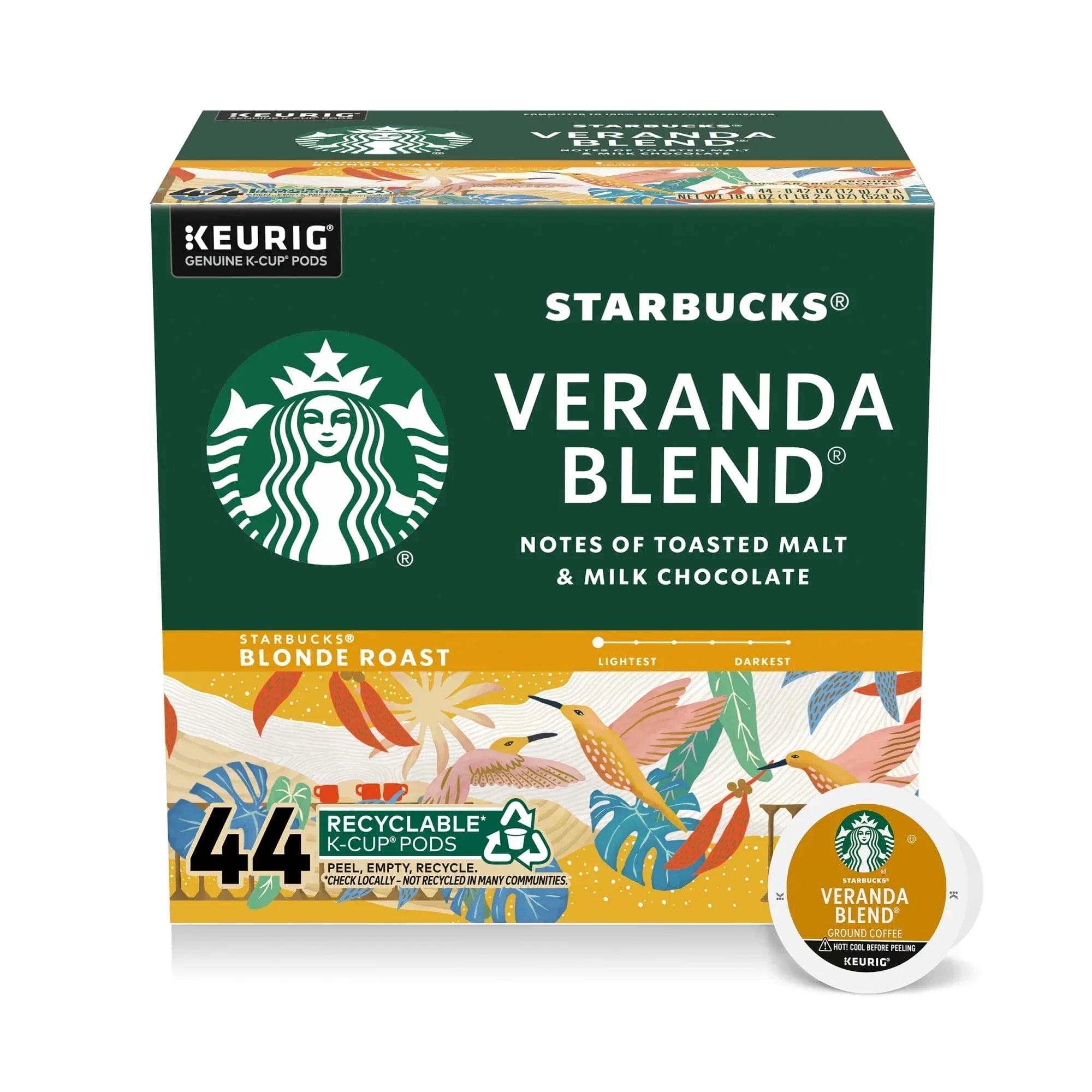 Starbucks Pike Place Roast, Hot or Iced Coffee, Medium Roast K-Cup Coffee Pods, 44 Count
