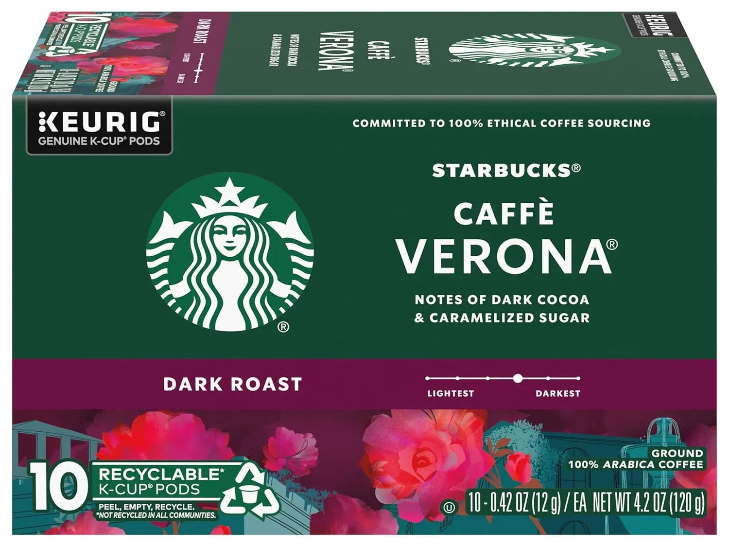Starbucks Caffe Verona Coffee K-Cup Pods, Dark Roast Arabica Coffee