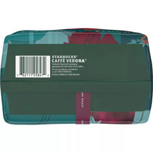 Starbucks Caffe Verona ground coffee bag, barcode and roast date label on back
