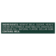 Ingredients panel: nonfat milk, sugar, heavy cream, buttermilk, vegetable oil, gellan gum.