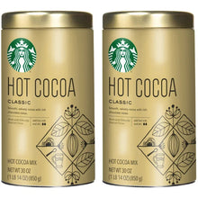 Hot cocoa mix tins, 30 oz 2-pack, gold with green Starbucks Hot Cocoa logo
