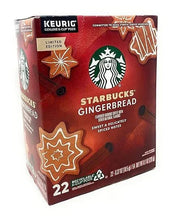 Starbucks Gingerbread K-Cup pod box, 22 count, red festive design, KEURIG