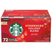K-Cup pod box, red Starbucks Holiday Blend, 72 recyclable K-Cup pods