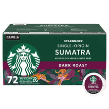 Starbucks K-Cup box: Sumatra dark roast, green 72-count pack