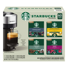 Starbucks 60-capsule Nespresso Vertuo variety pack with espresso machine and four roasts