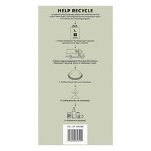 Starbucks coffee capsule variety pack box back panel with help recycle instructions