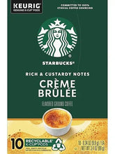 Keurig-compatible coffee pod box, Creme Brulee rich & custardy notes, 10 count