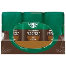 Starbucks Espresso and Cream 12-pack can carrier with circular label panel