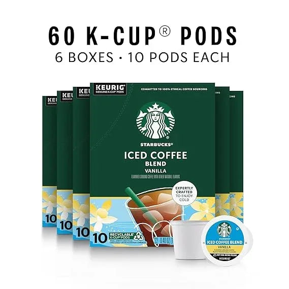 Starbucks Flavored Coffee K-Cup Pods, Vanilla Flavored Coffee, Made without Artificial Flavors, Keurig Genuine K-Cup Pods