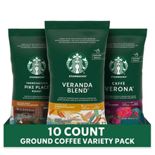 Starbucks ground coffee variety pack, 10-count assorted roast packets