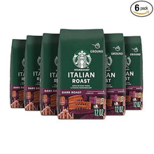 Green Starbucks Italian Roast ground coffee bags, dark roast, 6-pack