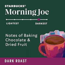 Starbucks Morning Joe dark roast coffee graphic with mug illustration