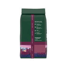 Starbucks Morning Joe dark roast ground coffee bag back panel, green with details