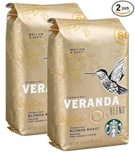 Blonde roast ground coffee bags, Veranda Blend, 2-pack with bird logo