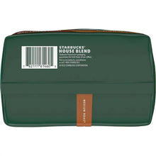 Whole bean coffee bag, Starbucks House Blend, barcode and medium roast strip