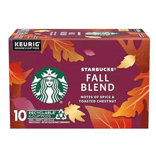 Starbucks Fall Blend K-Cup pod box, 10 recyclable medium-roast coffee pods